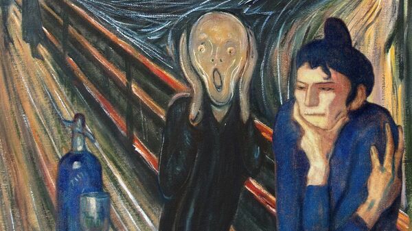 Коллаж художника Андрея Сикорского из серии Арт-трип Любительницы абсента Коллаж художника Андрея Сикорского из серии Арт-трип Любительницы абсента