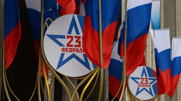 Праздничное оформление, приуроченное ко Дню защитника Отечества Праздничное оформление, приуроченное ко Дню защитника Отечества