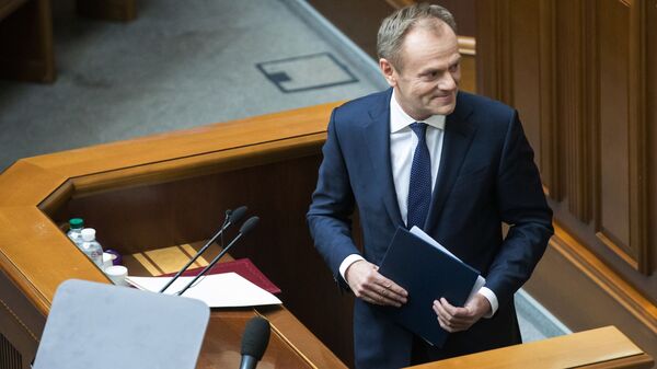 Президент Европейского Совета Дональд Туск на заседании Верховной рады Украины
