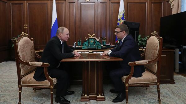 Президент Владимир Путин и временно исполняющий обязанности губернатора Челябинской области Алексей Текслер Президент Владимир Путин и временно исполняющий обязанности губернатора Челябинской области Алексей Текслер