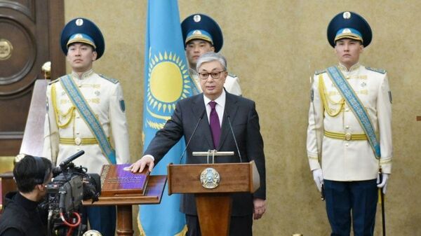Касым-Жомарт Токаев во время принесения присяги президента Казахстана
