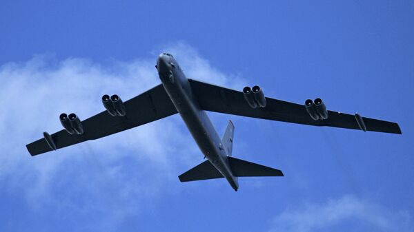 Стратегический бомбардировщик Boeing B-52H Stratofortress ВВС США Стратегический бомбардировщик Boeing B-52H Stratofortress ВВС США