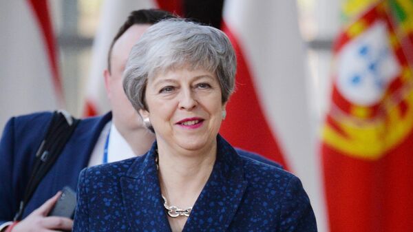 Премьер-министр Великобритании Тереза Мэй на саммите глав государств и правительств Евросоюза в Брюсселе.