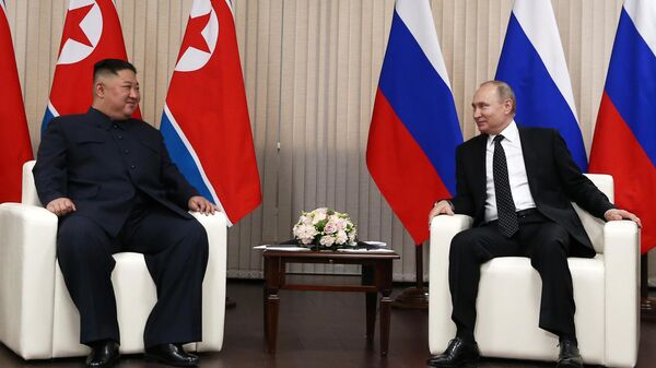 Президент РФ В. Путин встретился с лидером КНДР Ким Чен Ыном Президент РФ В. Путин встретился с лидером КНДР Ким Чен Ыном