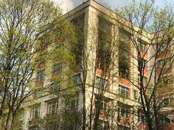 Пожар в здании РГУ в Москве Пожар в здании РГУ в Москве