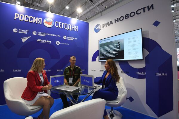 Стенд МИА Россия Сегодня на Международном военно-техническом форуме Армия-2019 в КВЦ Патриот Стенд МИА Россия Сегодня на Международном военно-техническом форуме Армия-2019 в КВЦ Патриот