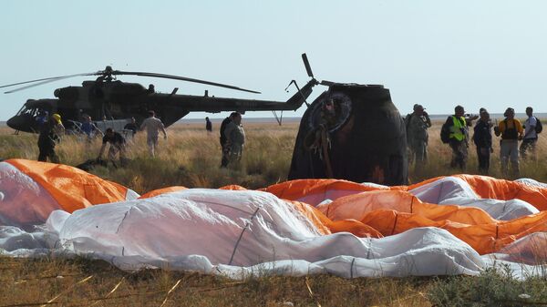 Посадка пилотируемого корабля Союз МС-11 Посадка пилотируемого корабля Союз МС-11