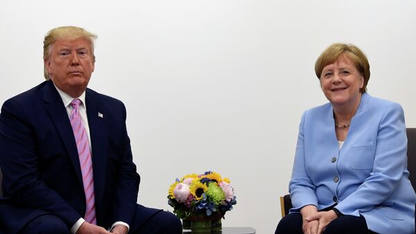 Канцлер Германии Ангела Меркель с президентом США Дональдом Трампом Канцлер Германии Ангела Меркель с президентом США Дональдом Трампом