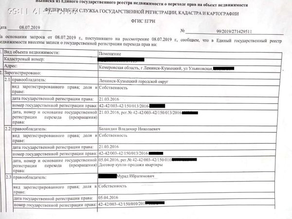 Выписка из Росреестра Выписка из Росреестра