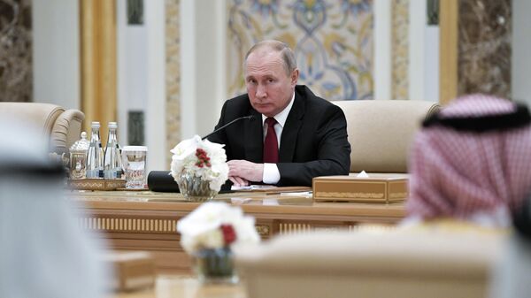Президент РФ Владимир Путин на российско-эмиратских переговорах Президент РФ Владимир Путин на российско-эмиратских переговорах