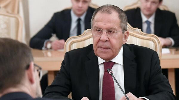 Министр иностранных дел РФ Сергей Лавров во время встречи в Москве с генеральным секретарем ОБСЕ Томасом Гремингером Министр иностранных дел РФ Сергей Лавров во время встречи в Москве с генеральным секретарем ОБСЕ Томасом Гремингером