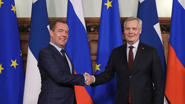 Председатель правительства РФ Дмитрий Медведев и премьер-министр Финляндии Антти Ринне Председатель правительства РФ Дмитрий Медведев и премьер-министр Финляндии Антти Ринне