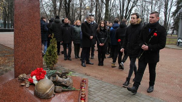 Митинг в Луганске памяти погибших в Донбассе журналистов. 15 декабря 2019 Митинг в Луганске памяти погибших в Донбассе журналистов. 15 декабря 2019