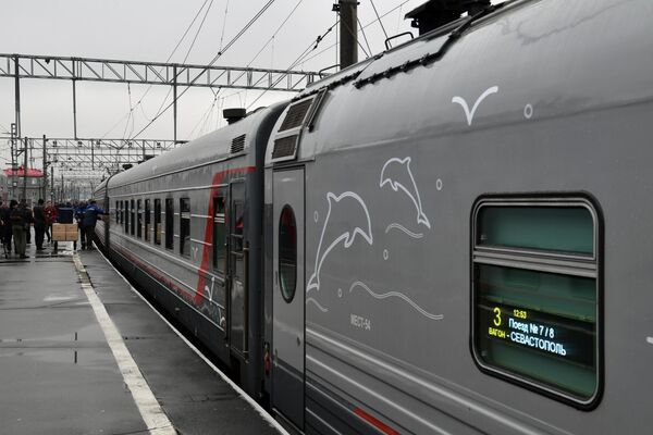 Первый именной состав Таврия, который отправится из Санкт-Петербурга в Севастополь. 23 декабря 2019 Первый именной состав Таврия, который отправится из Санкт-Петербурга в Севастополь. 23 декабря 2019