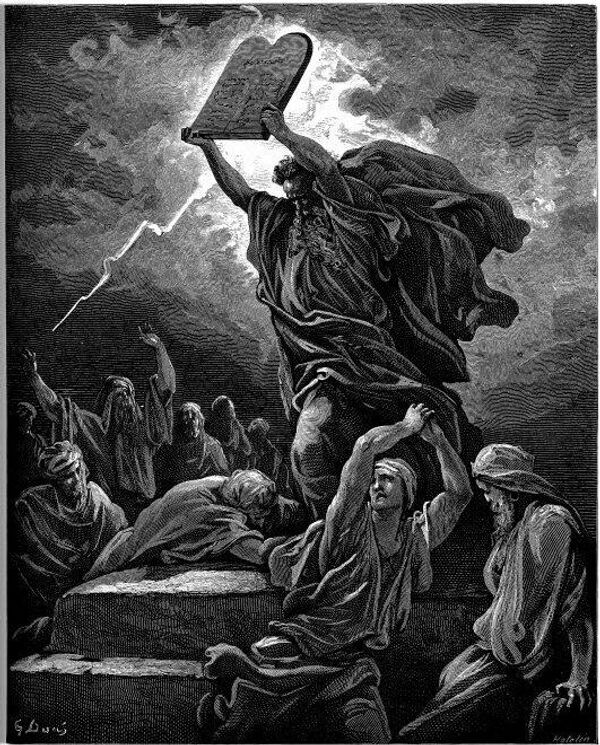 Картина Густава Доре Моисей со Скрижалями