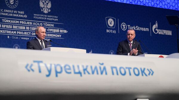 Президент России Владимир Путин и президент Турции Реджеп Тайип Эрдоган на церемонии официального открытия газопровода Турецкий поток в Стамбуле Президент России Владимир Путин и президент Турции Реджеп Тайип Эрдоган на церемонии официального открытия газопровода Турецкий поток в Стамбуле