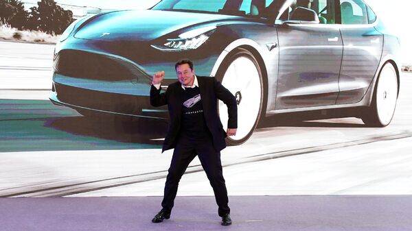Илон Маск на презентации Tesla Model 3 в Шанхае