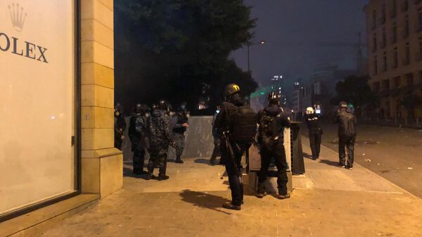 Во время акции протеста в Бейруте Во время акции протеста в Бейруте