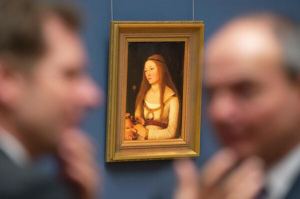 Портрет Святой Екатерины авторства Ганса Гольбейна в музее Duke Museum в Готе, Германия Портрет Святой Екатерины авторства Ганса Гольбейна в музее Duke Museum в Готе, Германия