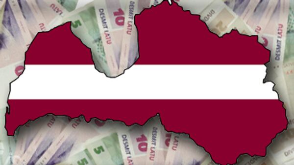 Латвийский флаг и валюта Латвийский флаг и валюта