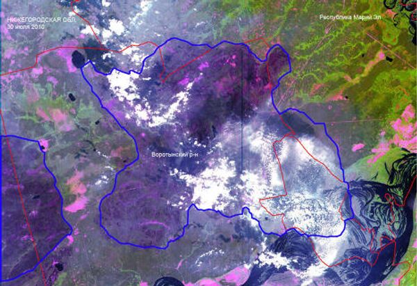 Лесные пожары в Нижегородской области и республике Марий Эл. Вид из космоса Лесные пожары в Нижегородской области и республике Марий Эл. Вид из космоса