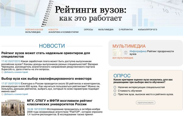 Рейтинги ВУЗов Рейтинги ВУЗов