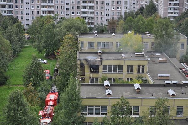Пожар в школе в Ясенево Пожар в школе в Ясенево