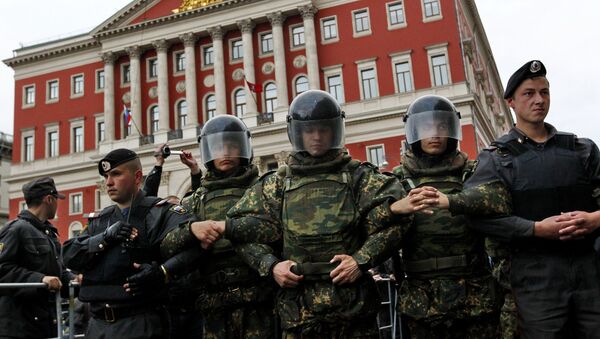 Несанкционированная акция на Тверской площади. Архивное фото Несанкционированная акция на Тверской площади. Архивное фото