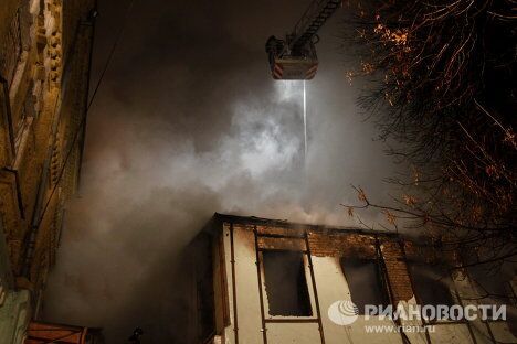 Пожар в здании на Большой Грузинской улице Пожар в здании на Большой Грузинской улице