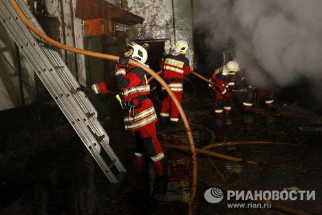 Пожар в здании на Большой Грузинской улице Пожар в здании на Большой Грузинской улице