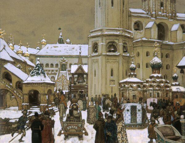 Картина А. Васнецова Площадь Ивана Великого в Кремле. XVII в. Картина А. Васнецова Площадь Ивана Великого в Кремле. XVII в.