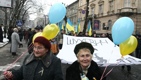 Празднование Дня соборности Украины во Львове Празднование Дня соборности Украины во Львове