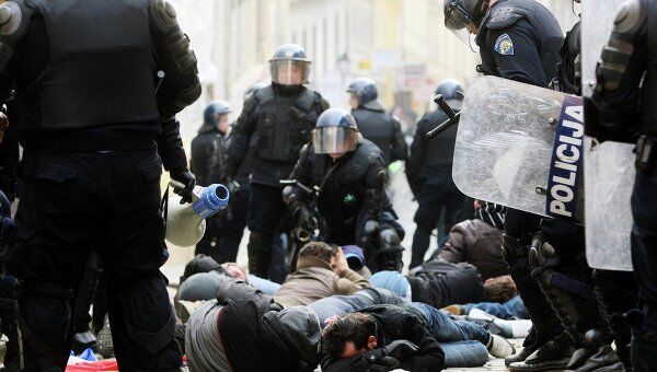 Акция протеста в Хорватии Акция протеста в Хорватии