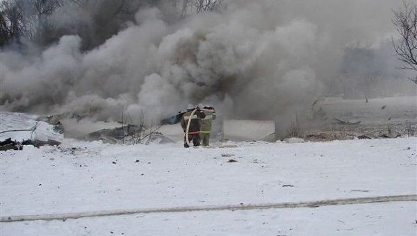 На месте падения Ан-148 в Белгородской области На месте падения Ан-148 в Белгородской области