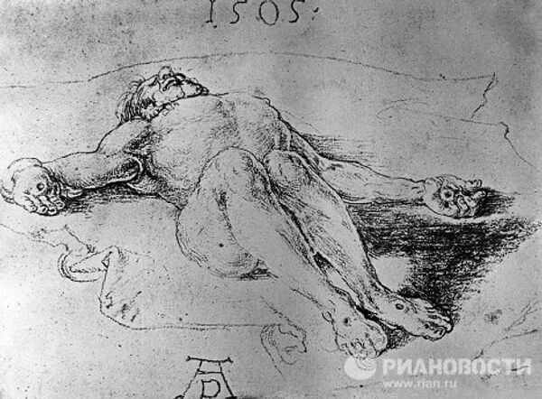 Рисунок Дюрера Христос, снятый с креста Рисунок Дюрера Христос, снятый с креста