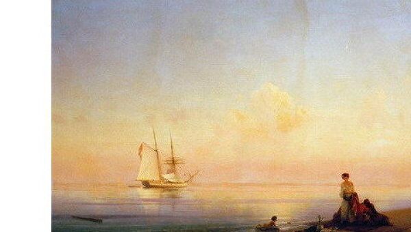 Картина И.К. Айвазовского Берег моря. Штиль, 1843 г. Картина И.К. Айвазовского Берег моря. Штиль, 1843 г.