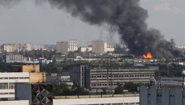 Пожар на складе на юге Москвы Пожар на складе на юге Москвы
