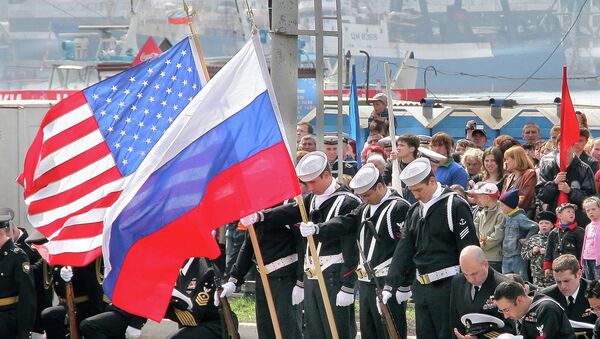 Флаги России и США. Архив Флаги России и США. Архив