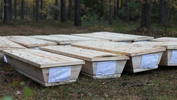 Брошенные в лесу в Польше гробы с покойниками Брошенные в лесу в Польше гробы с покойниками