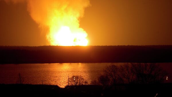 Пожар на газопроводе в Щелковском районе Московской области Пожар на газопроводе в Щелковском районе Московской области