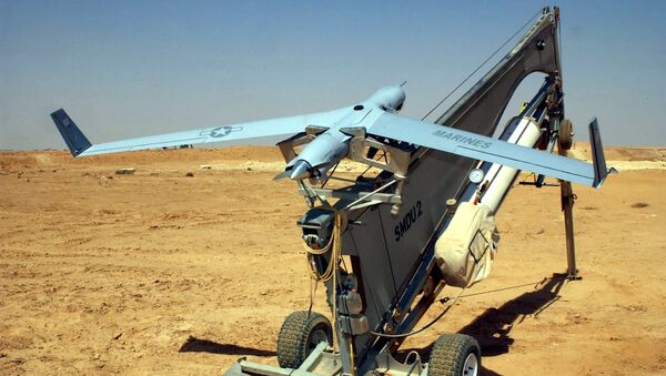 Американский беспилотный летательный аппарат (БПЛА) ScanEagle на катапульте. Архивное фото Американский беспилотный летательный аппарат (БПЛА) ScanEagle на катапульте. Архивное фото