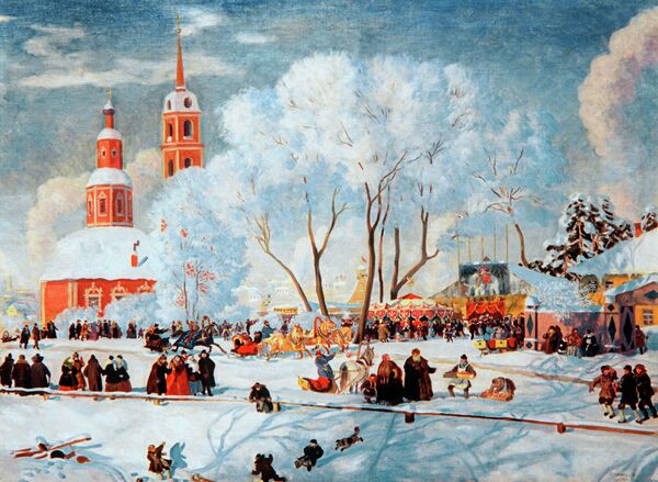 Картина Б.Кустодиева Масленица Картина Б.Кустодиева Масленица