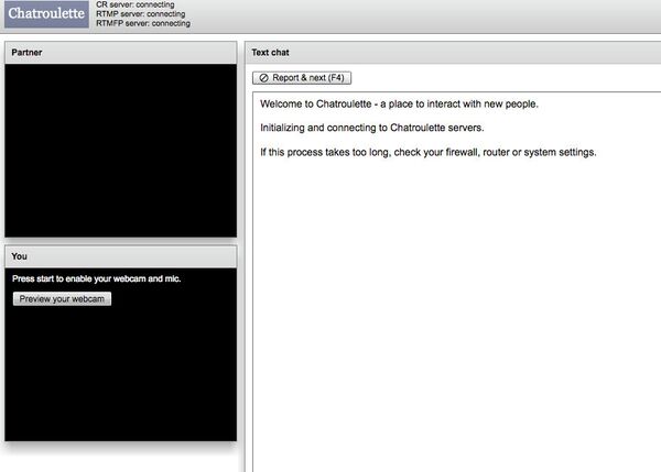 Скриншот сайта Chatroulette Скриншот сайта Chatroulette