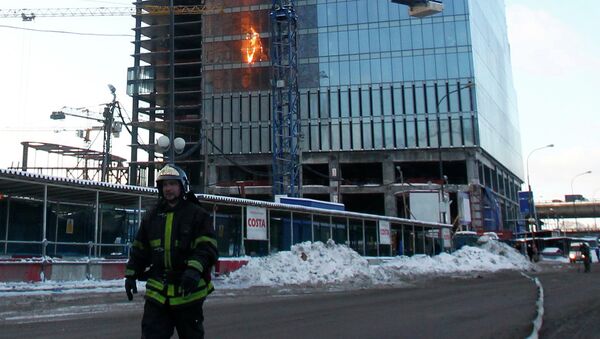 Пожар в строящейся башне комплекса Москва-Сити Пожар в строящейся башне комплекса Москва-Сити