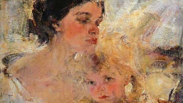 Николай Фешин Миссис Фешина с дочерью, 1922 Николай Фешин Миссис Фешина с дочерью, 1922