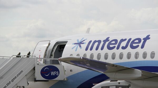 Sukhoi Superjet 100 мексиканской авиакомпании Interjet. Архивное фото Sukhoi Superjet 100 мексиканской авиакомпании Interjet. Архивное фото