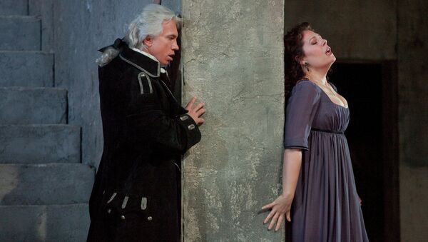 Сцена из оперы Трубадур, The Metropolitan opera Сцена из оперы Трубадур, The Metropolitan opera