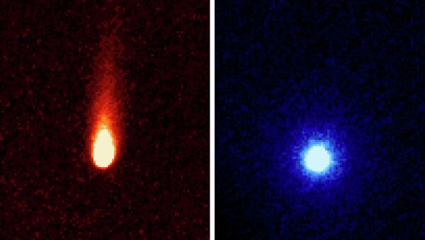 Снимки кометы ISON, полученные телескопом “Спитцер” в инфракрасном диапазоне Снимки кометы ISON, полученные телескопом “Спитцер” в инфракрасном диапазоне
