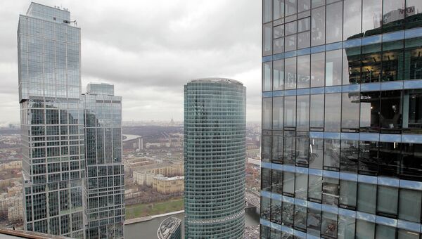 Строительство высотных зданий комплекса Москва-Сити, архивное фото Строительство высотных зданий комплекса Москва-Сити, архивное фото