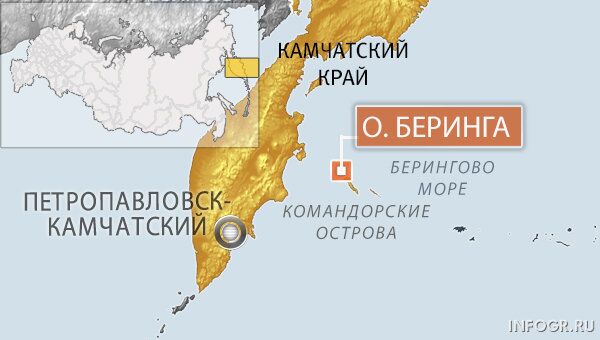 Землетрясение магнитудой 5,8 произошло в районе Командорских островов Землетрясение магнитудой 5,8 произошло в районе Командорских островов